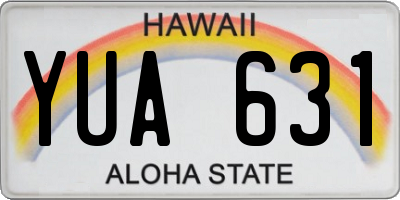 HI license plate YUA631