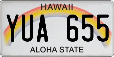HI license plate YUA655
