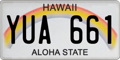 HI license plate YUA661