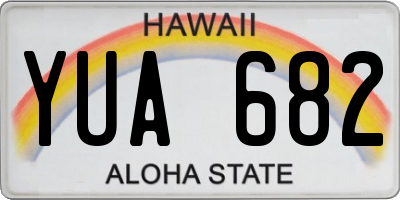 HI license plate YUA682