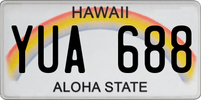 HI license plate YUA688