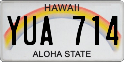 HI license plate YUA714