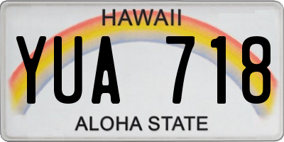 HI license plate YUA718