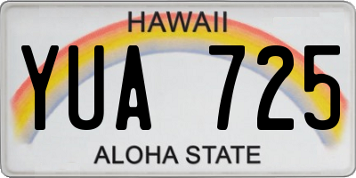HI license plate YUA725