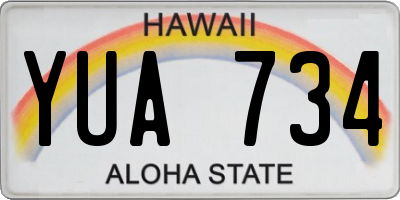 HI license plate YUA734