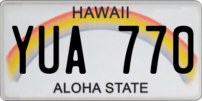 HI license plate YUA770
