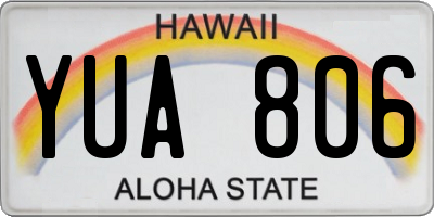 HI license plate YUA806