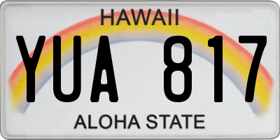 HI license plate YUA817