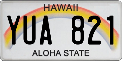 HI license plate YUA821