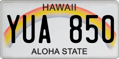 HI license plate YUA850