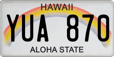 HI license plate YUA870