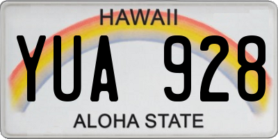 HI license plate YUA928