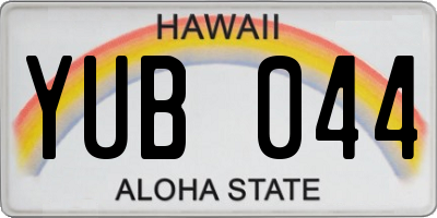 HI license plate YUB044