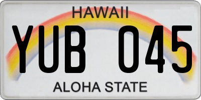 HI license plate YUB045