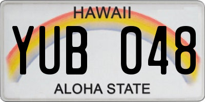 HI license plate YUB048