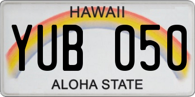 HI license plate YUB050