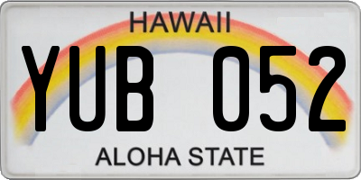 HI license plate YUB052