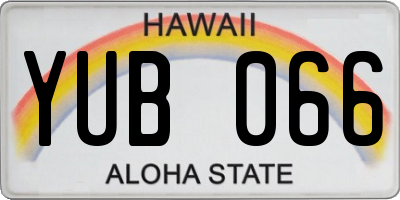 HI license plate YUB066