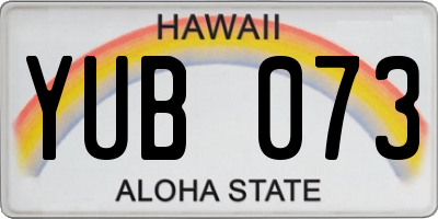 HI license plate YUB073