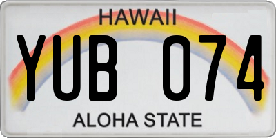 HI license plate YUB074