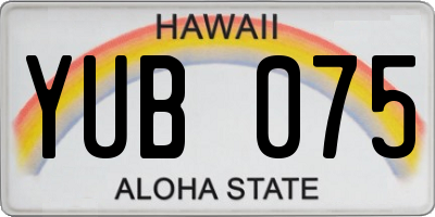 HI license plate YUB075