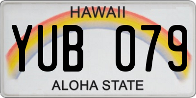 HI license plate YUB079