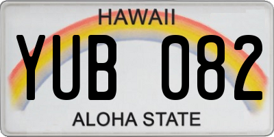 HI license plate YUB082