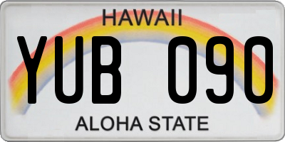 HI license plate YUB090