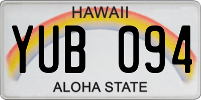 HI license plate YUB094
