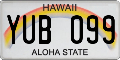 HI license plate YUB099
