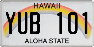 HI license plate YUB101