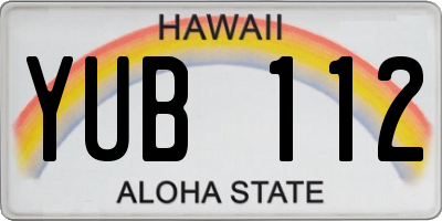 HI license plate YUB112