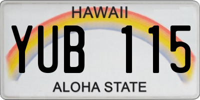 HI license plate YUB115
