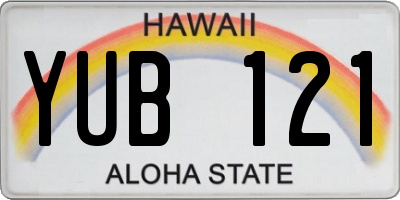 HI license plate YUB121