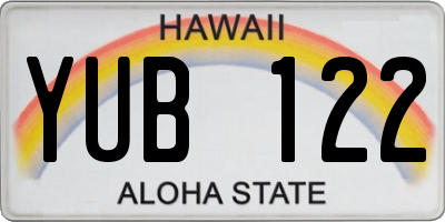 HI license plate YUB122
