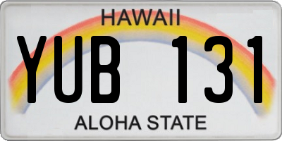 HI license plate YUB131