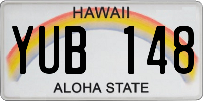 HI license plate YUB148