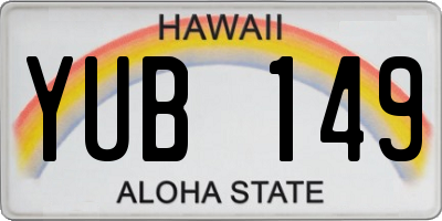 HI license plate YUB149