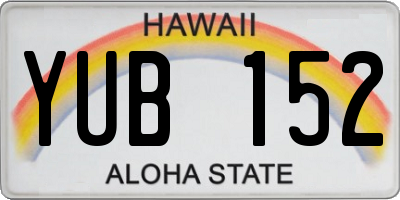 HI license plate YUB152