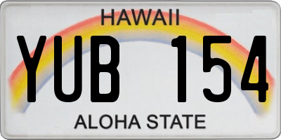 HI license plate YUB154