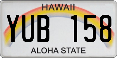 HI license plate YUB158
