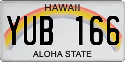HI license plate YUB166