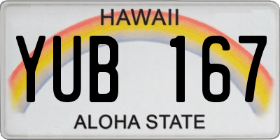 HI license plate YUB167