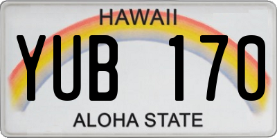 HI license plate YUB170
