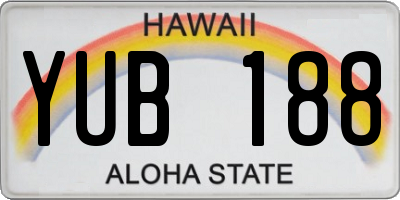 HI license plate YUB188