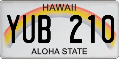 HI license plate YUB210