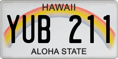 HI license plate YUB211