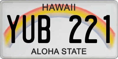 HI license plate YUB221