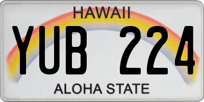 HI license plate YUB224
