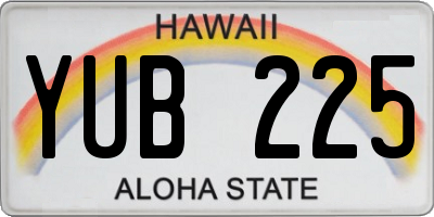 HI license plate YUB225
